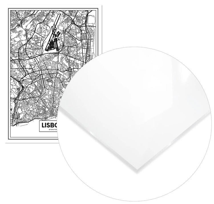 Cuadro Mapa Lisboa Home & Living MetacrilatoEnmarcado70x100cm