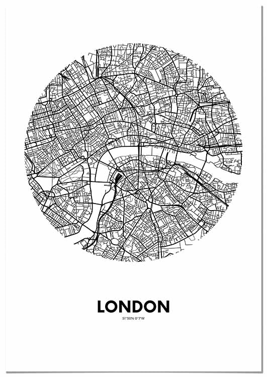 Cuadro Mapa Londres Círculo Home & Living 