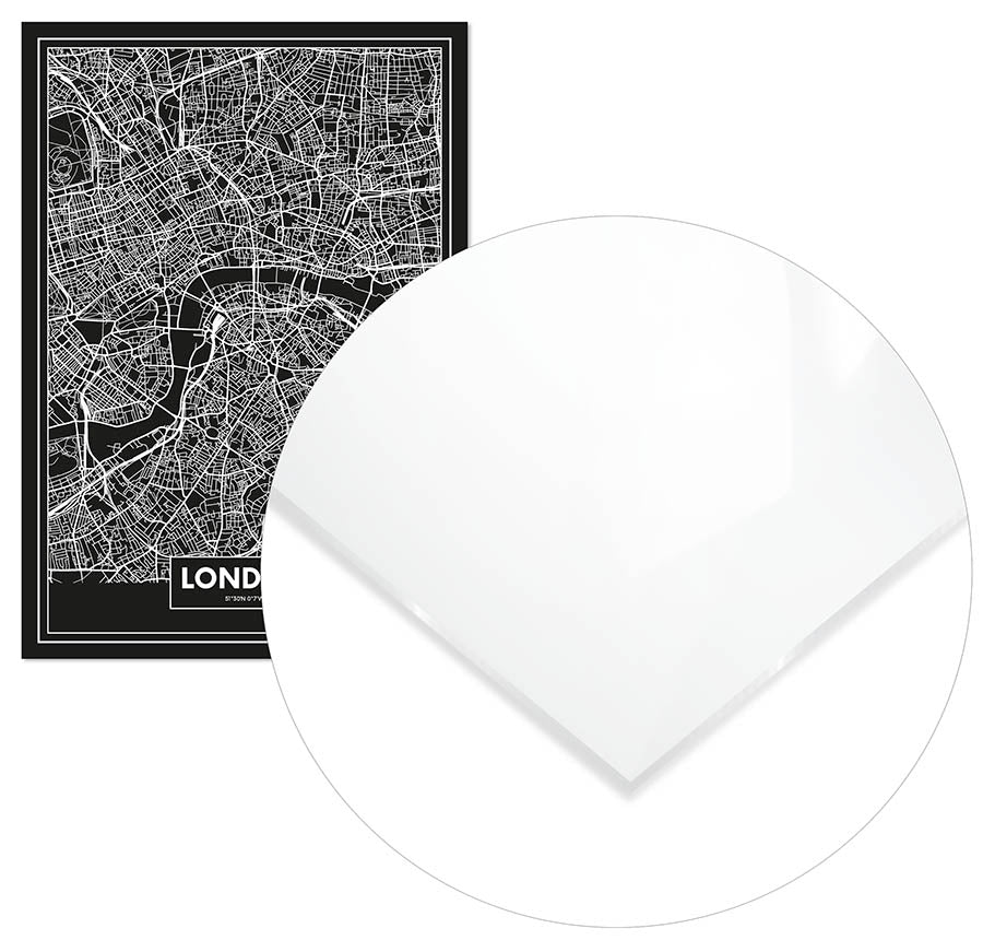 Cuadro Mapa Londres Color Negro Home & Living 