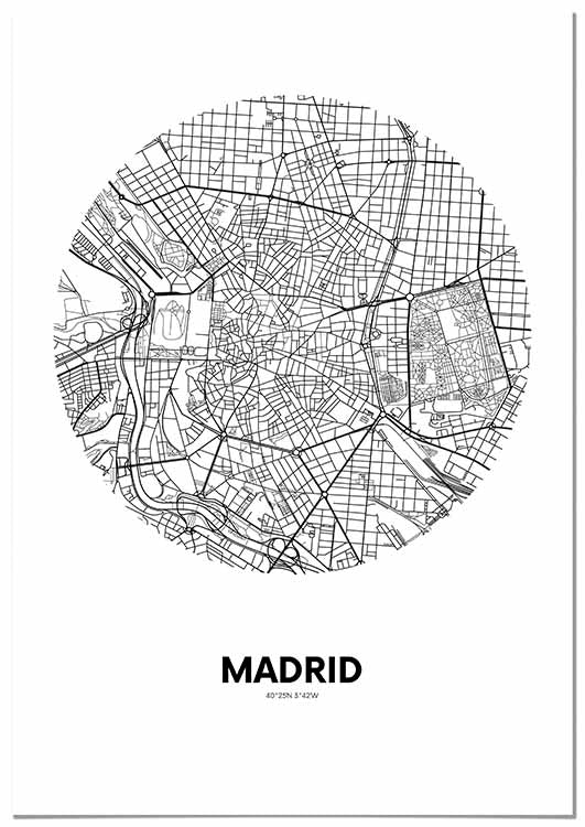Cuadro Mapa Madrid Círculo Home & Living 