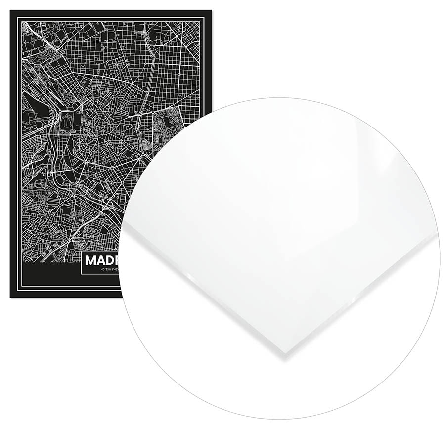 Cuadro Mapa Madrid Color Negro Home & Living 