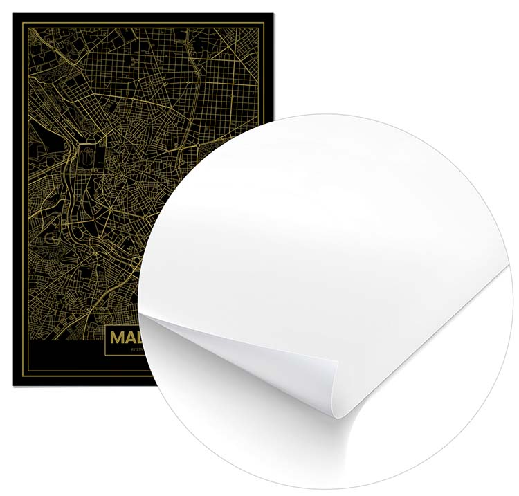 Cuadro Mapa Madrid Color Oro Home & Living 