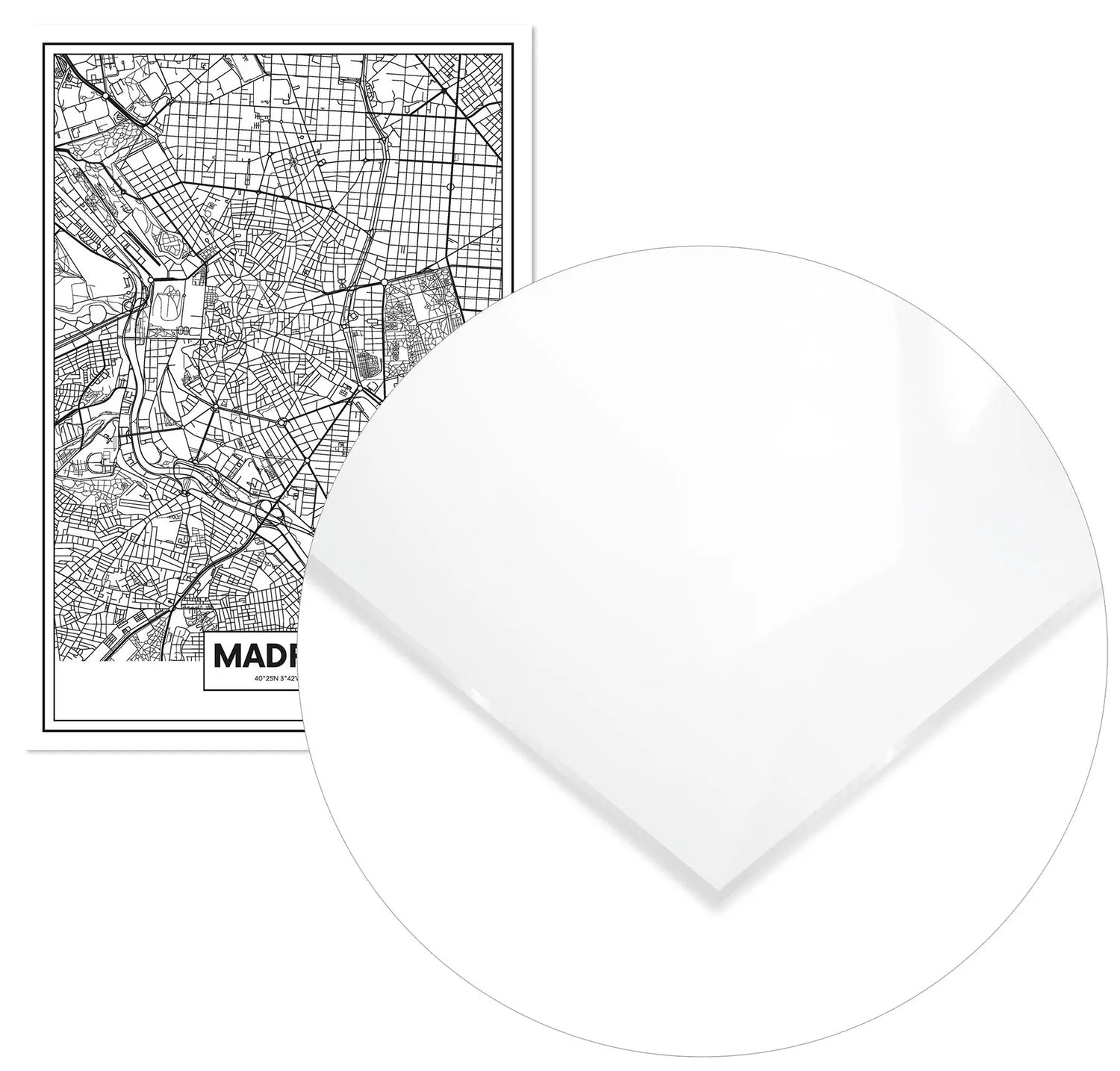 Cuadro Mapa Madrid Home & Living MetacrilatoEnmarcado70x100cm