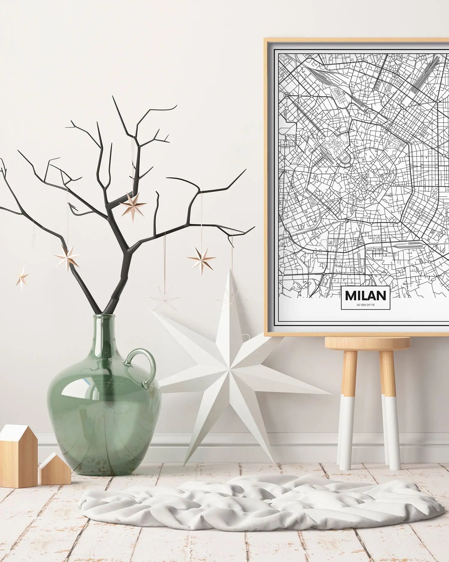 Cuadro Mapa Milán freeshipping - Home and Living
