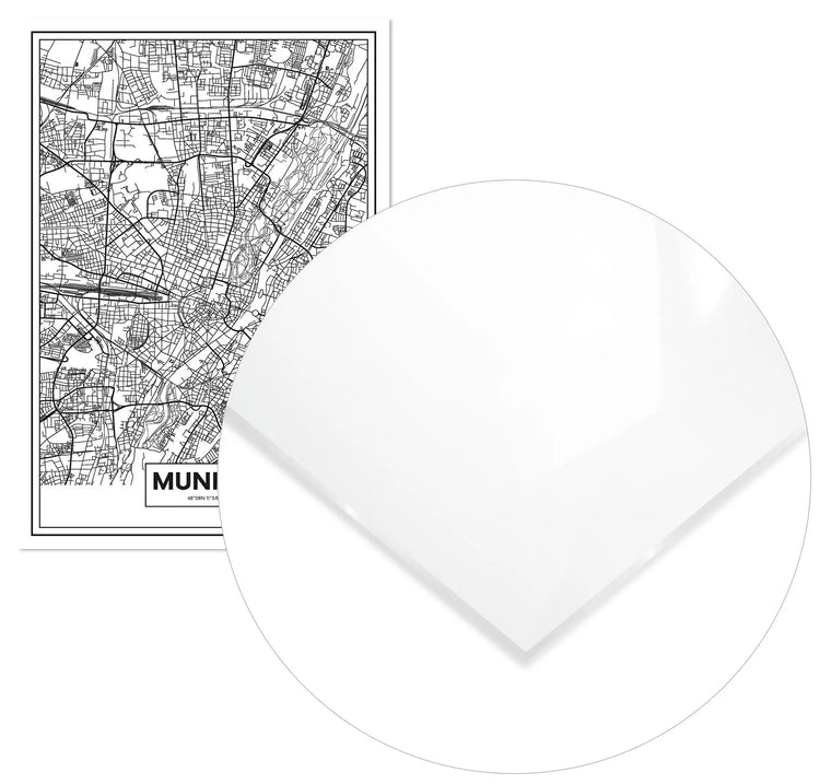 Cuadro Mapa Munich Home & Living MetacrilatoEnmarcado70x100cm