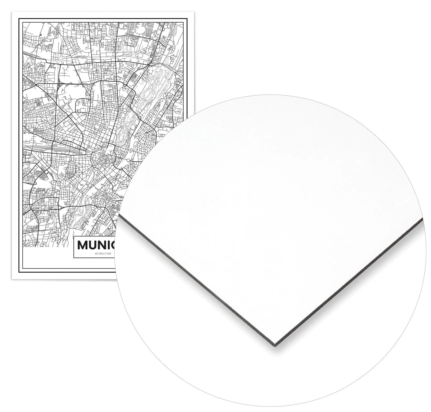 Cuadro Mapa Munich Home & Living Metal70x100cm