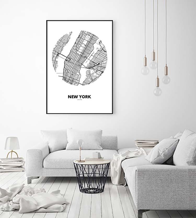 Cuadro Mapa Nueva York Círculo Home & Living 