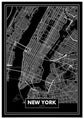 Cuadro Mapa Nueva York Color Negro Home & Living 