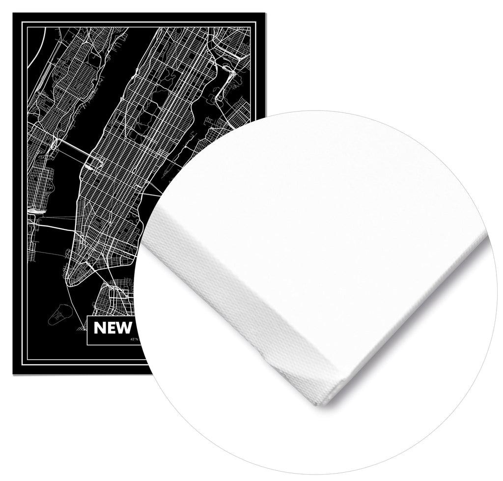 Cuadro Mapa Nueva York Color Negro Home & Living 