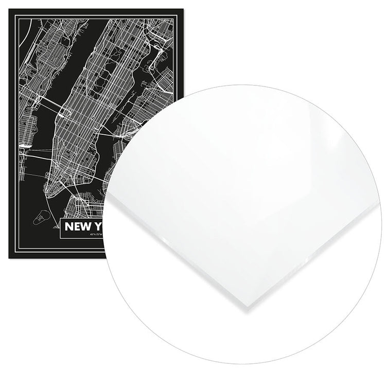 Cuadro Mapa Nueva York Color Negro Home & Living 