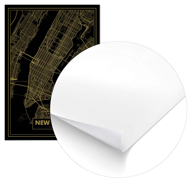 Cuadro Mapa Nueva York Color Oro Home & Living 
