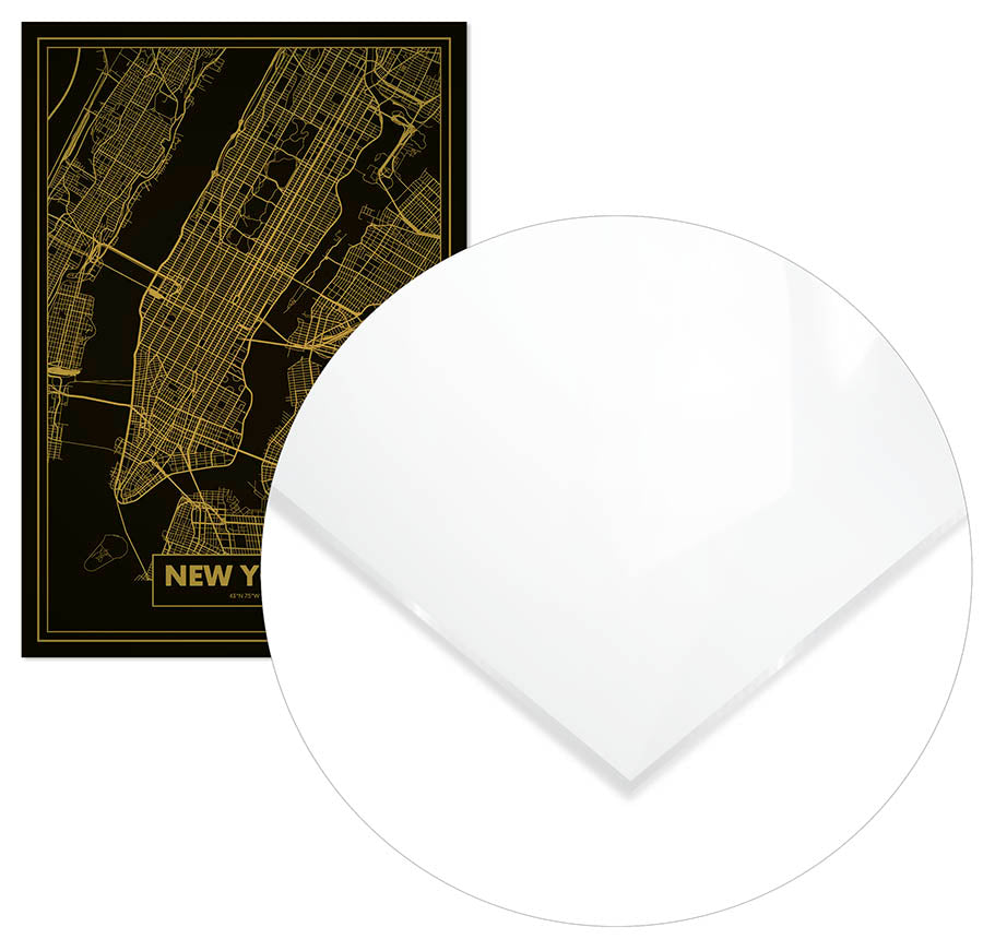 Cuadro Mapa Nueva York Color Oro Home & Living 