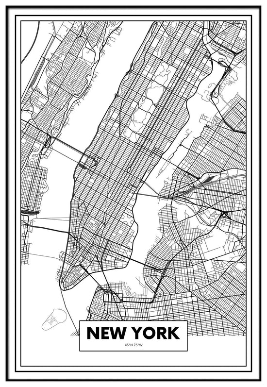 Cuadro Mapa Nueva York freeshipping - Home and Living