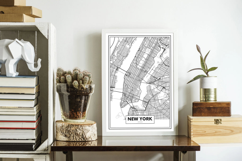 Cuadro Mapa Nueva York freeshipping - Home and Living