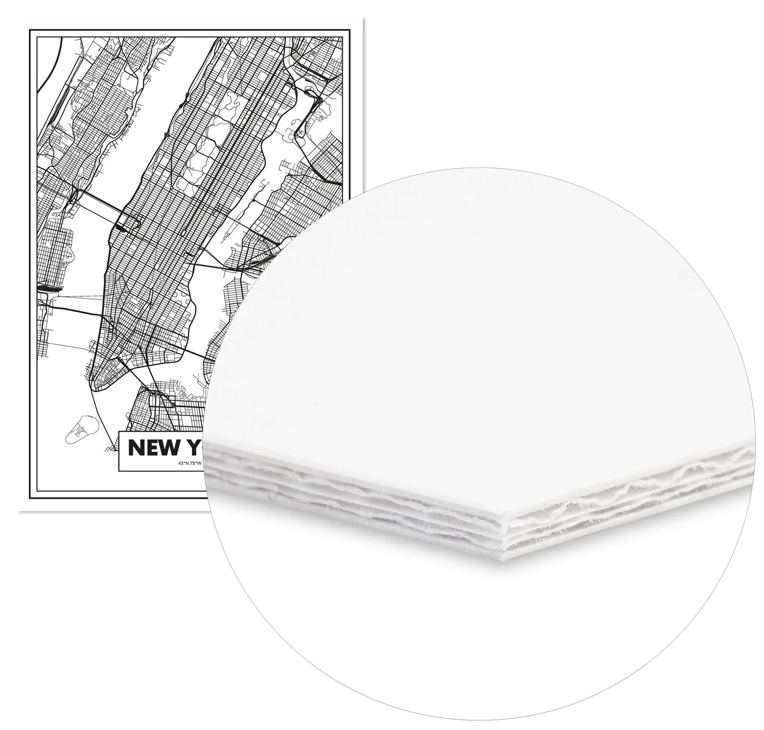 Cuadro Mapa Nueva York Home & Living CuadroEnmarcado70x100cm