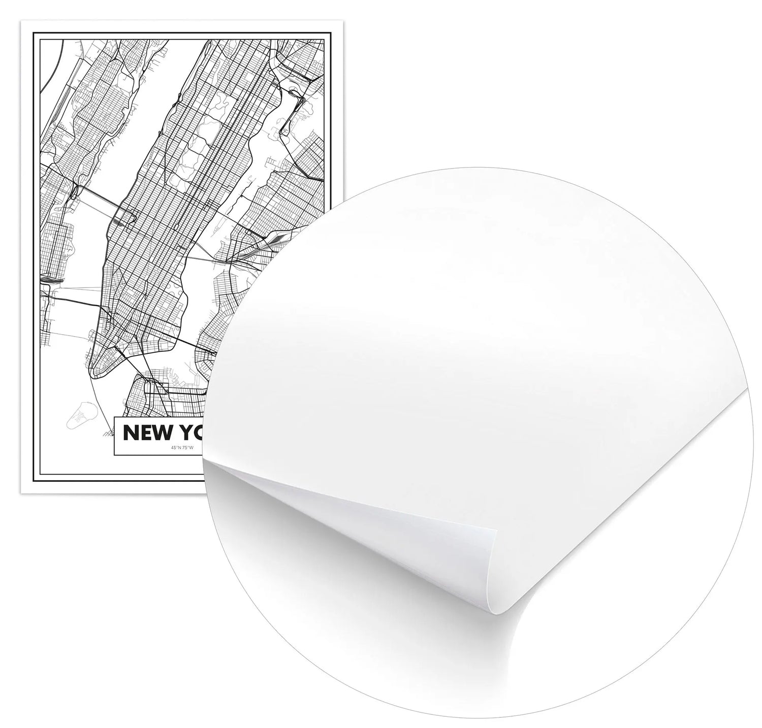Cuadro Mapa Nueva York Home & Living Póster70x100cm