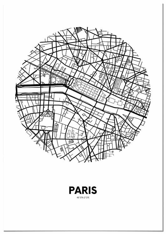 Cuadro Mapa París Círculo Home & Living 