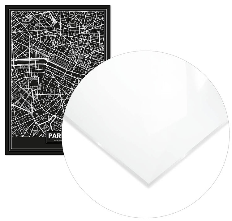 Cuadro Mapa París Color Negro Home & Living 