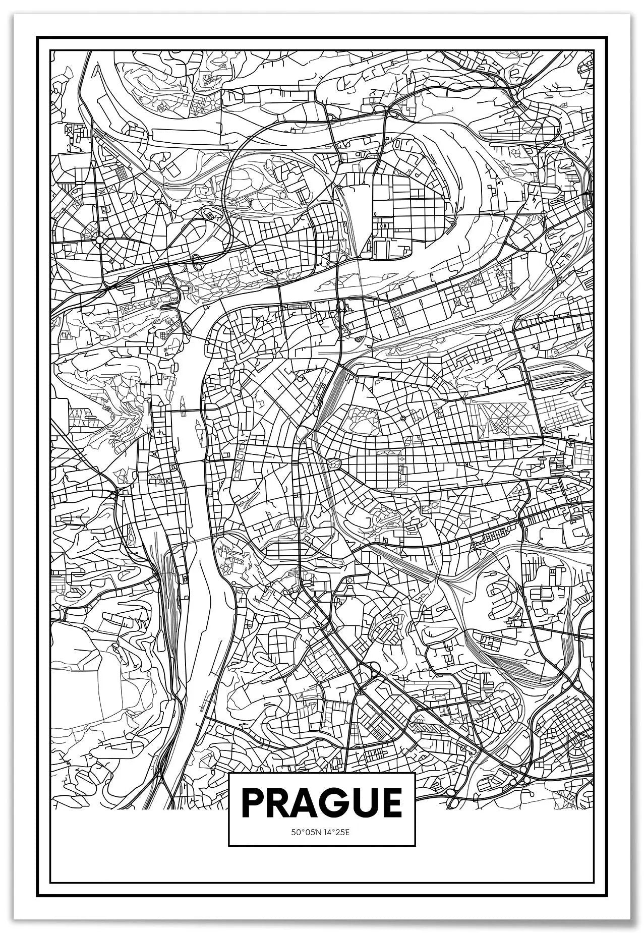 Cuadro Mapa Praga freeshipping - Home and Living