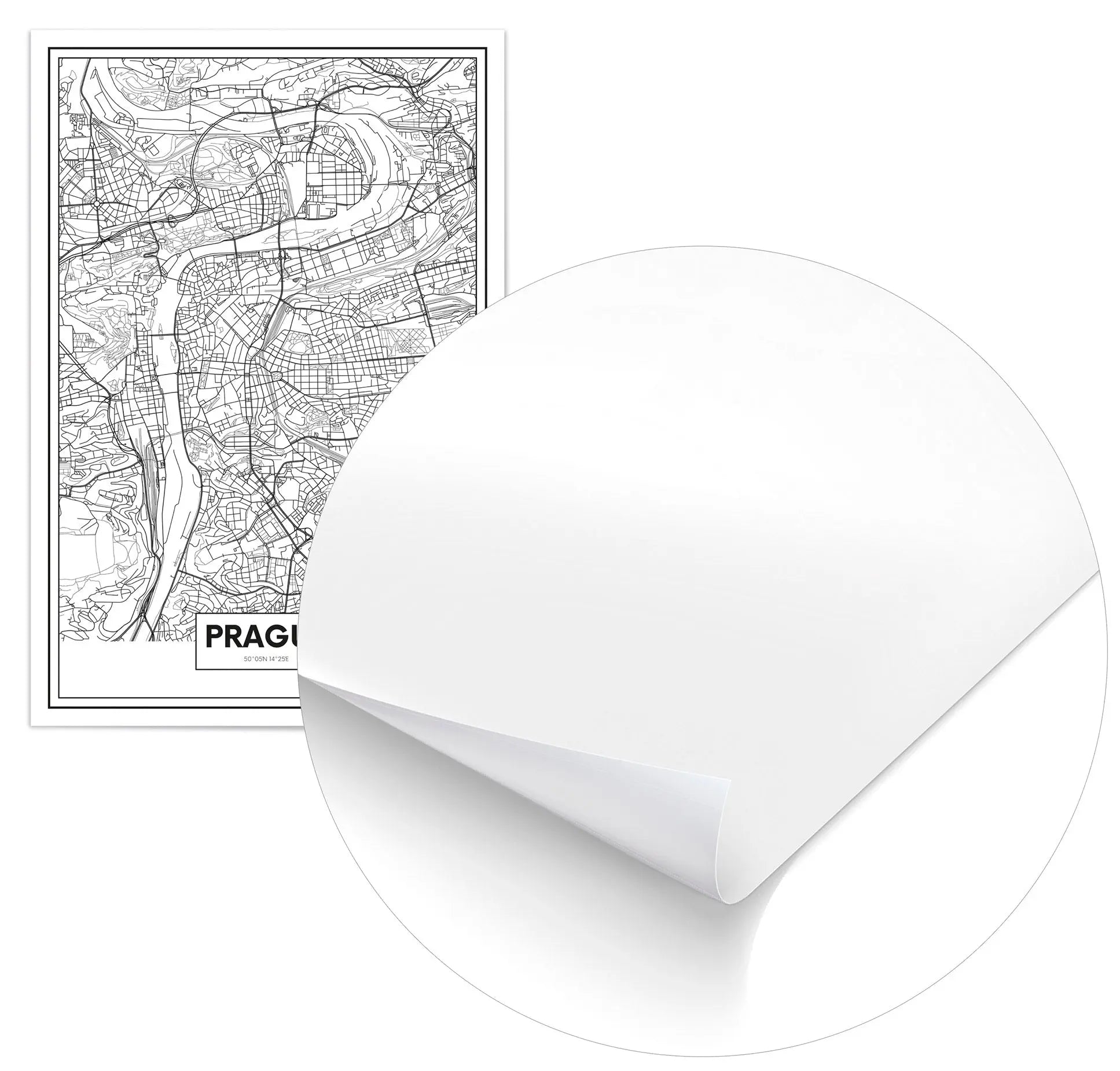 Cuadro Mapa Praga freeshipping - Home and Living