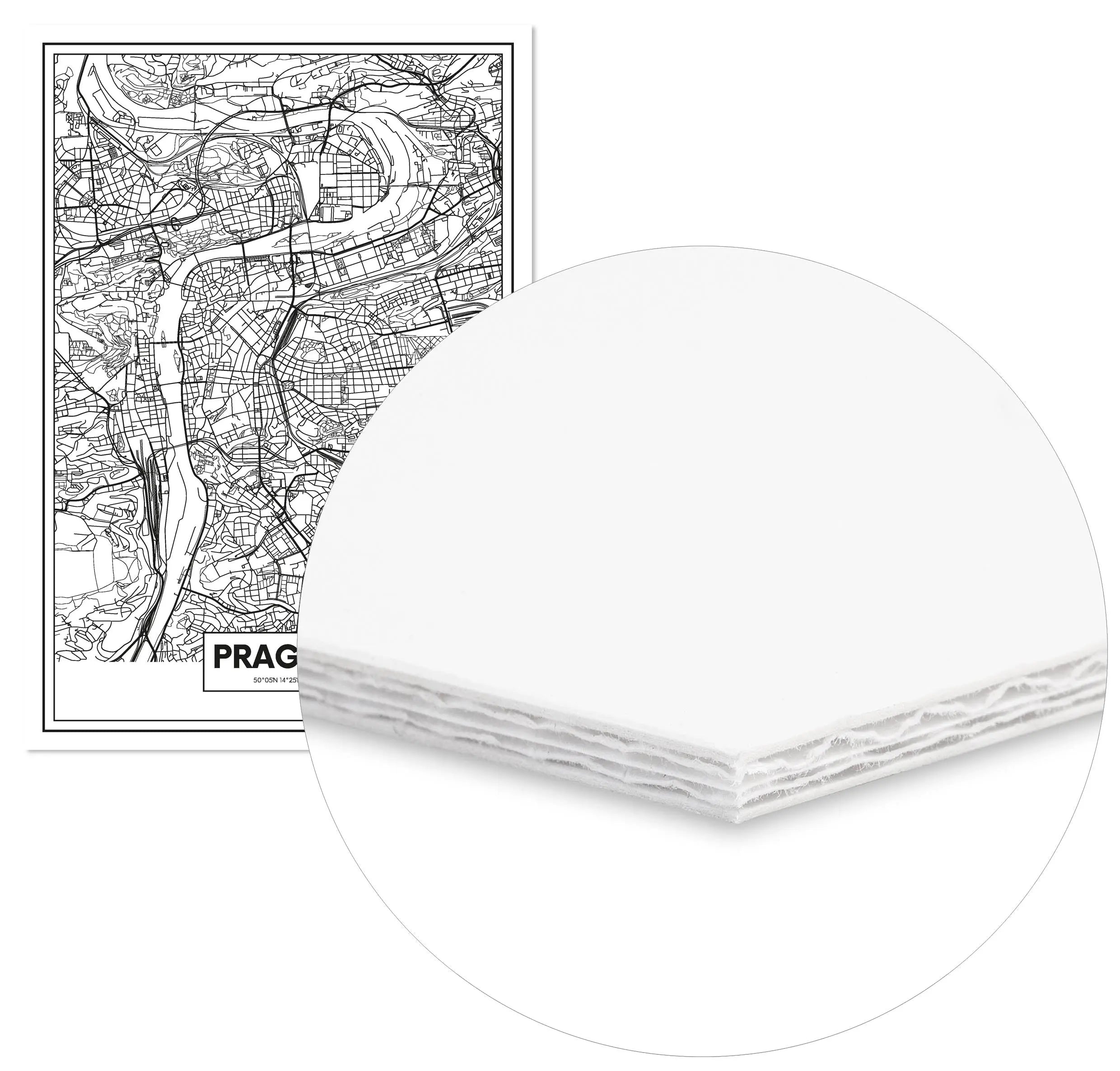 Cuadro Mapa Praga freeshipping - Home and Living