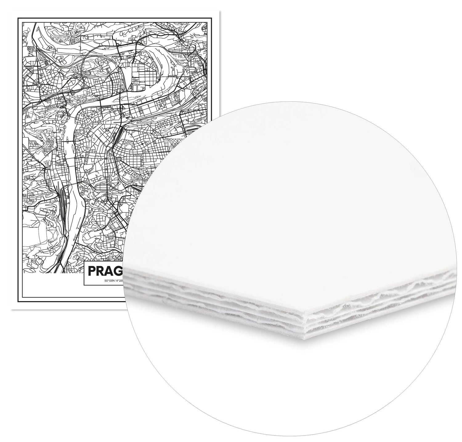 Cuadro Mapa Praga Home & Living CuadroEnmarcado70x100cm