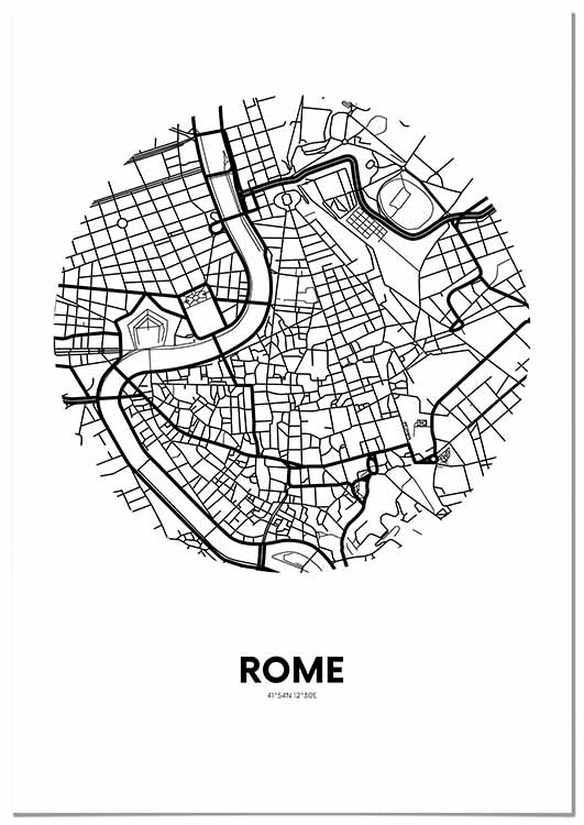 Cuadro Mapa Roma Círculo Home & Living 