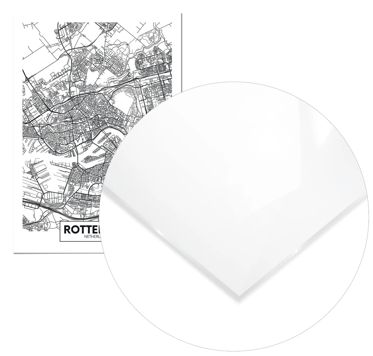 Cuadro Mapa Roterdam Home & Living MetacrilatoEnmarcado70x100cm