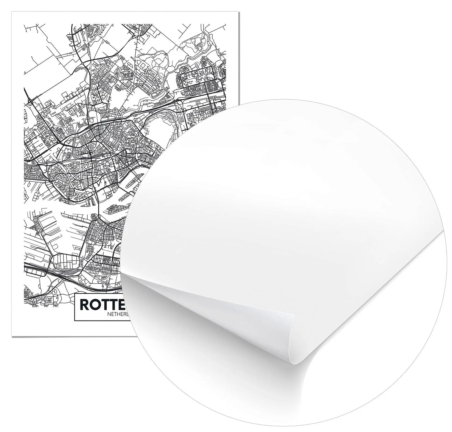 Cuadro Mapa Roterdam Home & Living Póster70x100cm