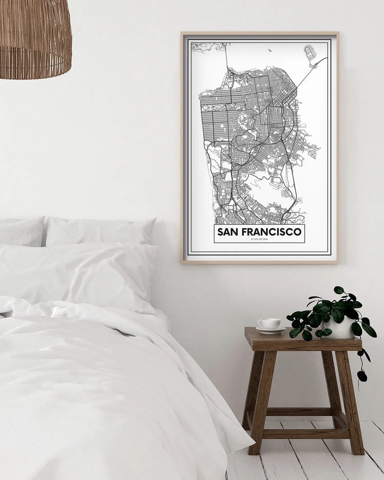 Cuadro Mapa San Francisco freeshipping - Home and Living