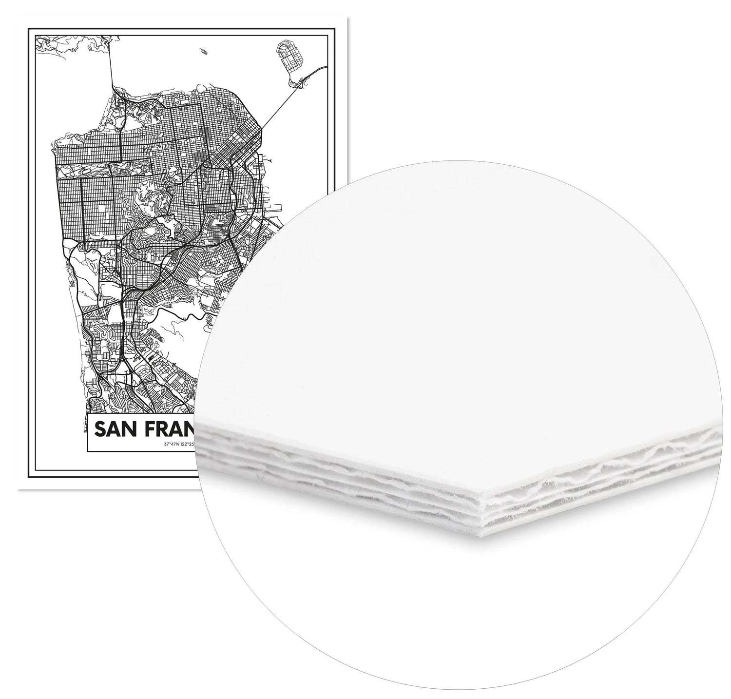 Cuadro Mapa San Francisco Home & Living CuadroEnmarcado70x100cm