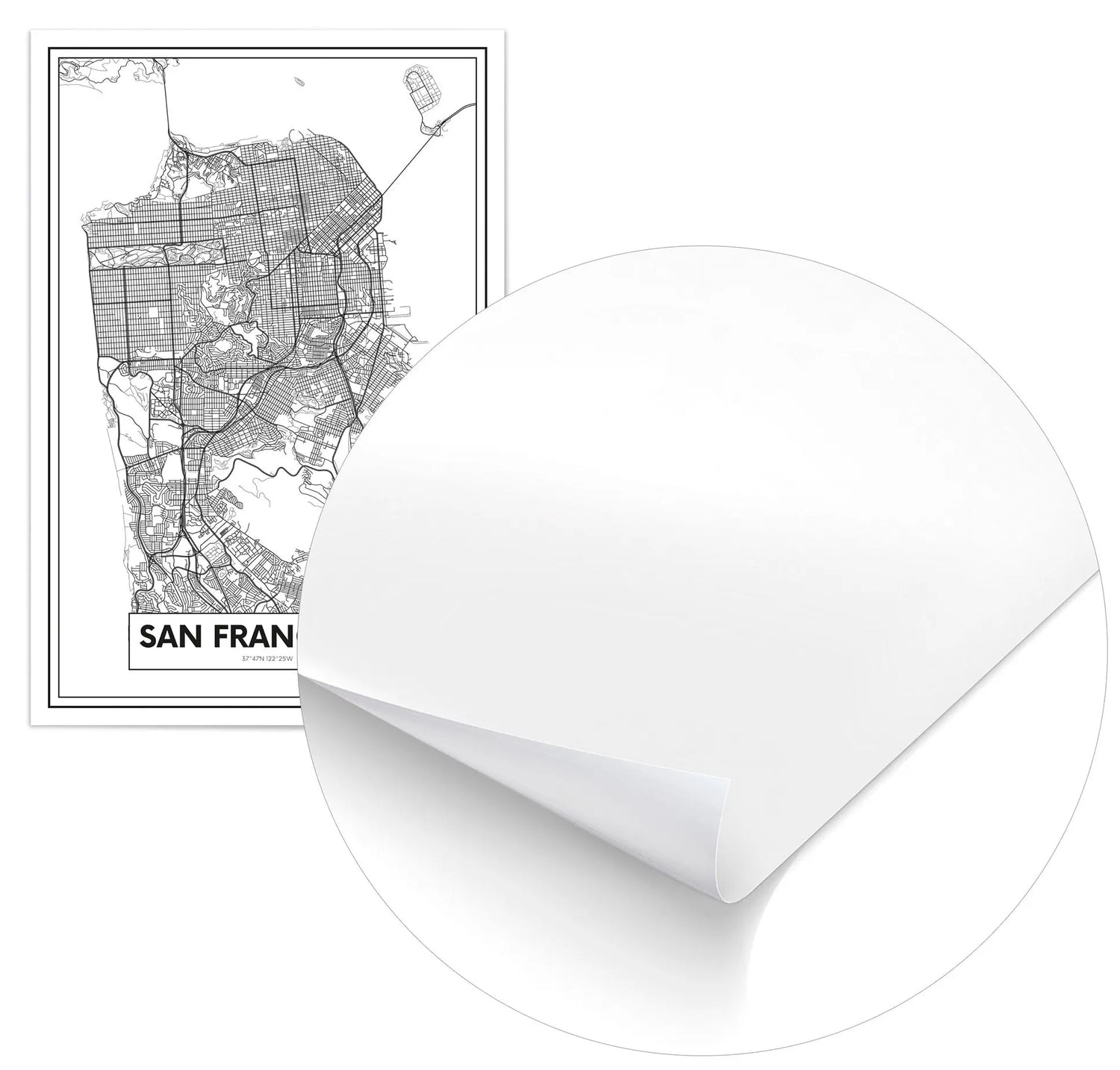 Cuadro Mapa San Francisco Home & Living Póster70x100cm