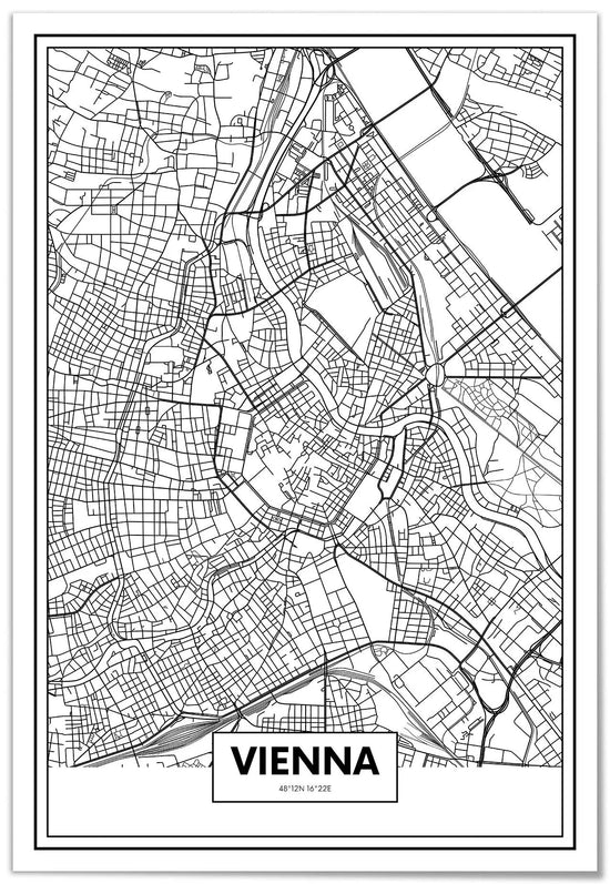 Cuadro Mapa Viena freeshipping - Home and Living