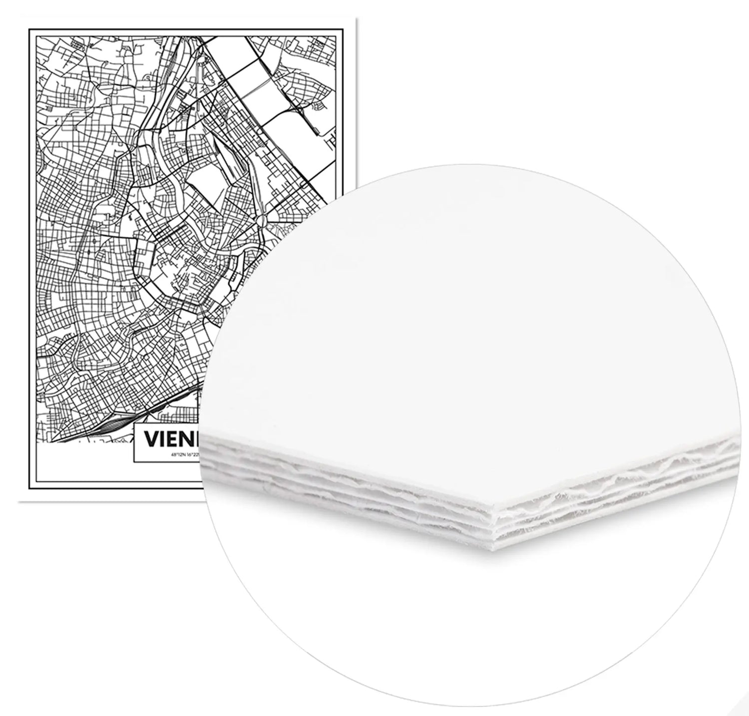 Cuadro Mapa Viena Home & Living CuadroEnmarcado70x100cm