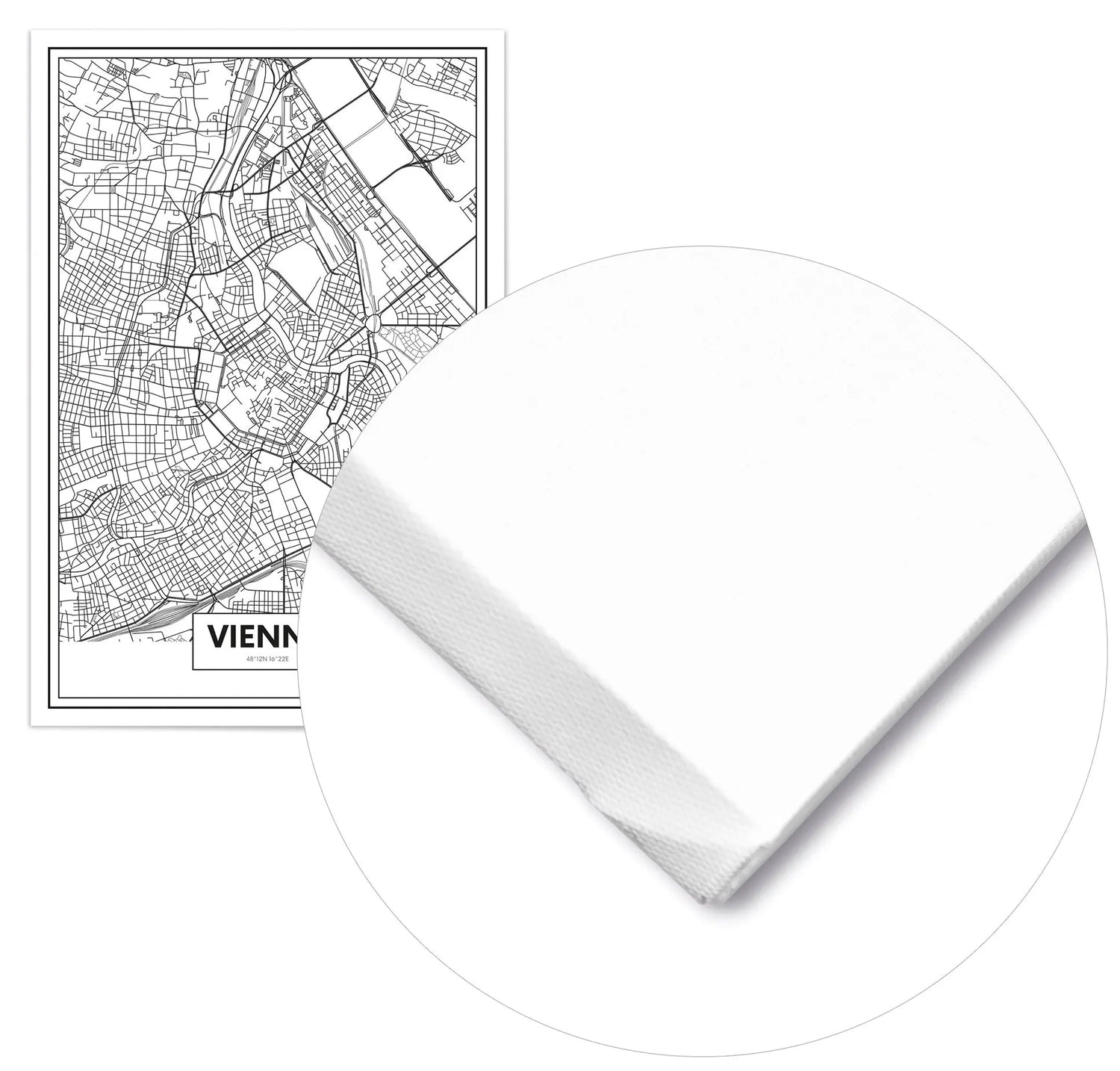 Cuadro Mapa Viena Home & Living Lienzo70x100cm