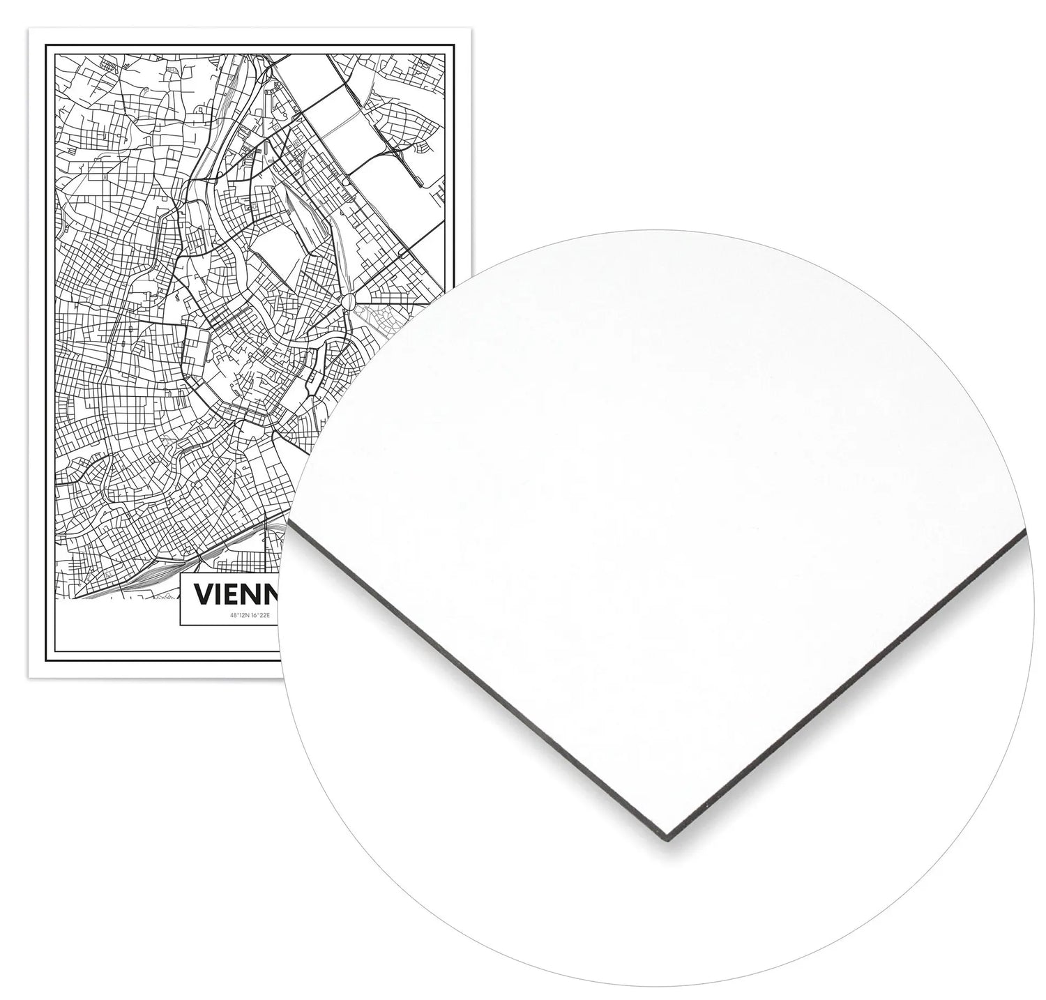 Cuadro Mapa Viena Home & Living Metal70x100cm