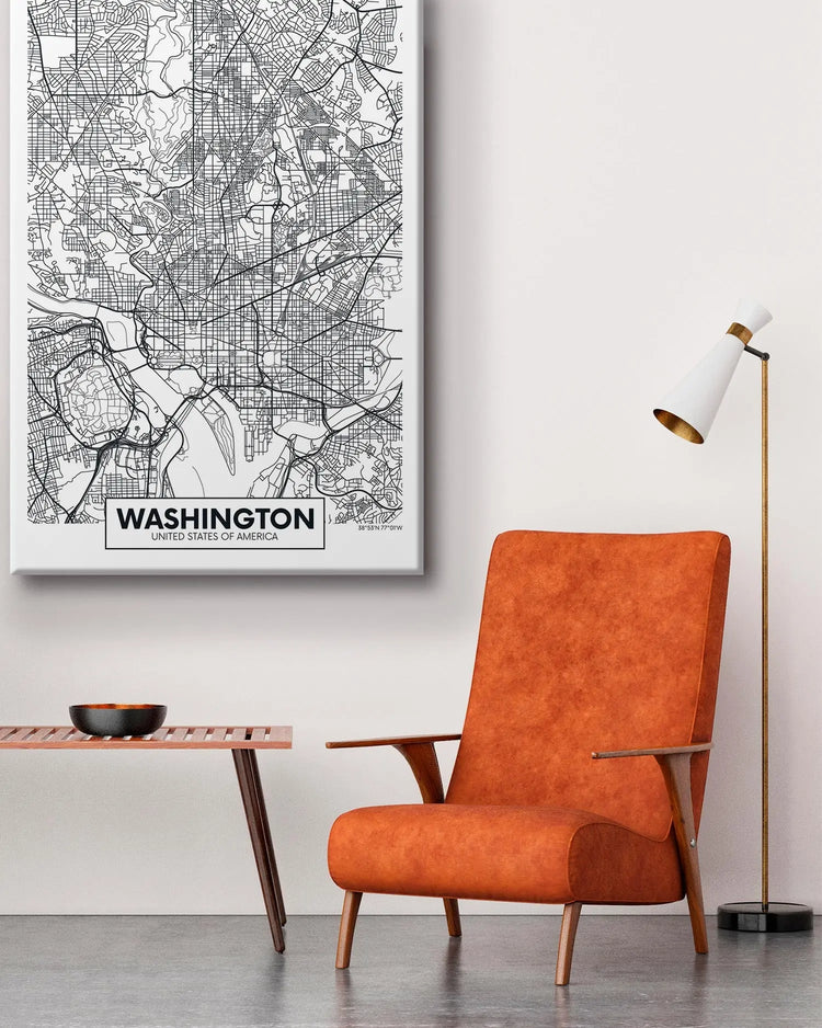 Cuadro Mapa Washington freeshipping - Home and Living