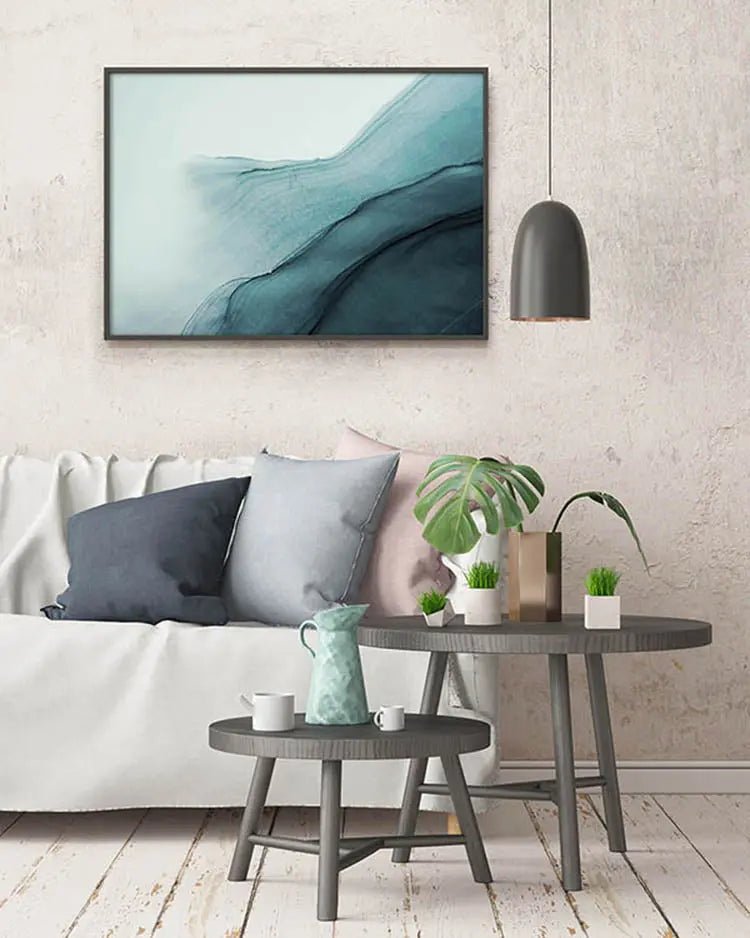 Cuadro Pintura Abstracta Fondo Azulado freeshipping - Home and Living