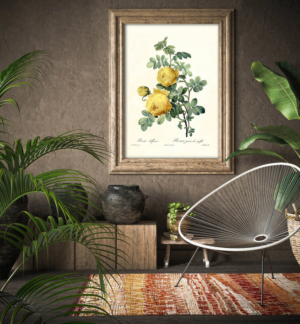 Cuadro Rosa Amarilla Vintage freeshipping - Home and Living