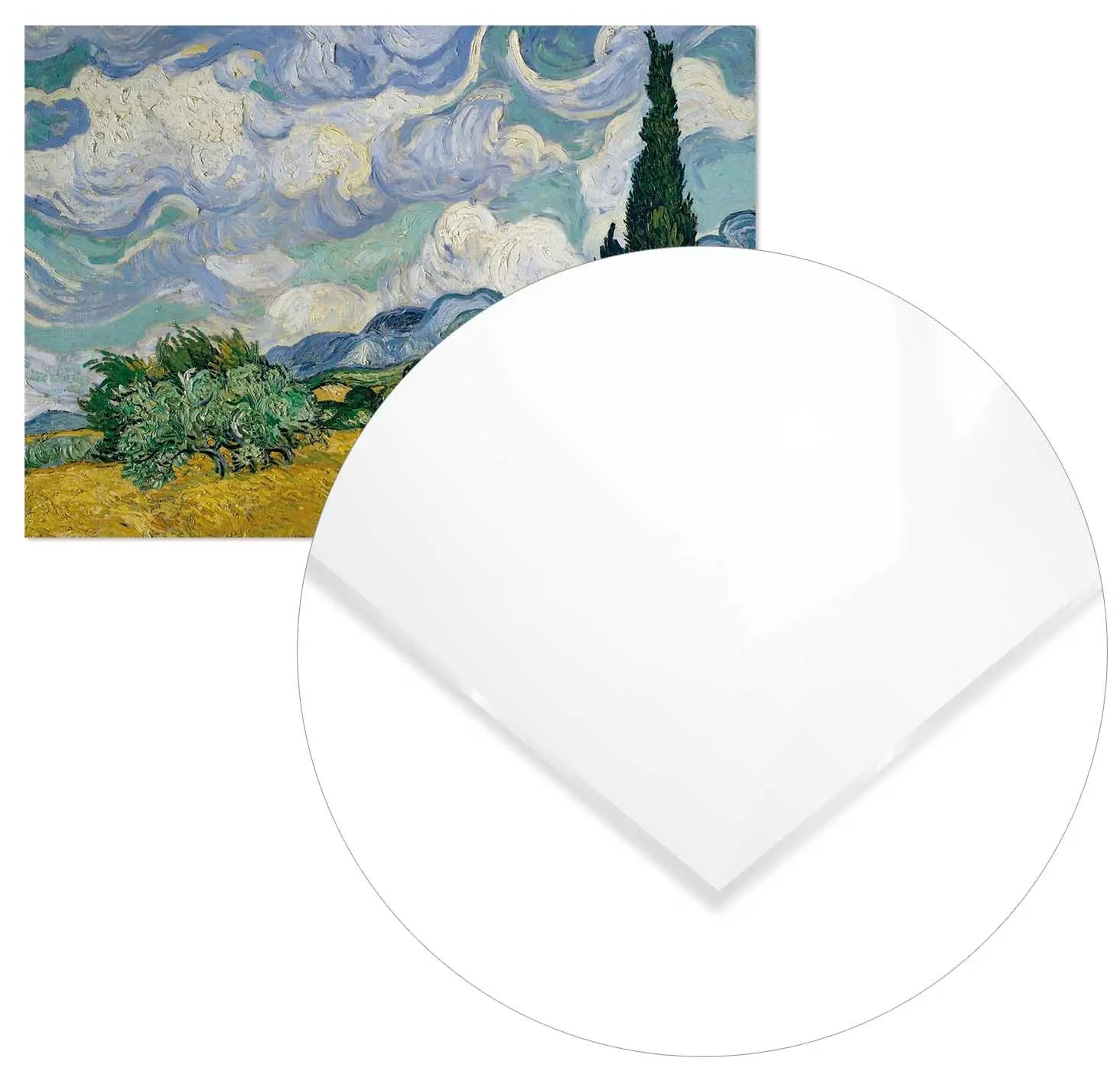 Cuadro Van Gogh Campo de Trigo con Cipreses Home & Living MetacrilatoEnmarcado30x21cm