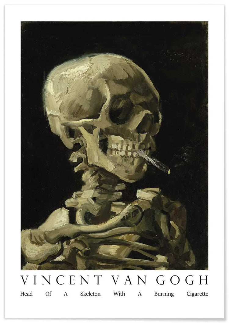 Cuadro Van Gogh Esqueleto Cigarro freeshipping - Home and Living