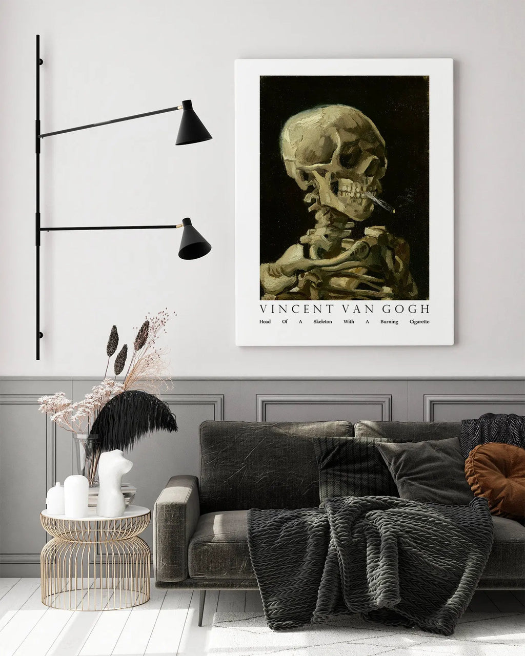 Cuadro Van Gogh Esqueleto Cigarro freeshipping - Home and Living