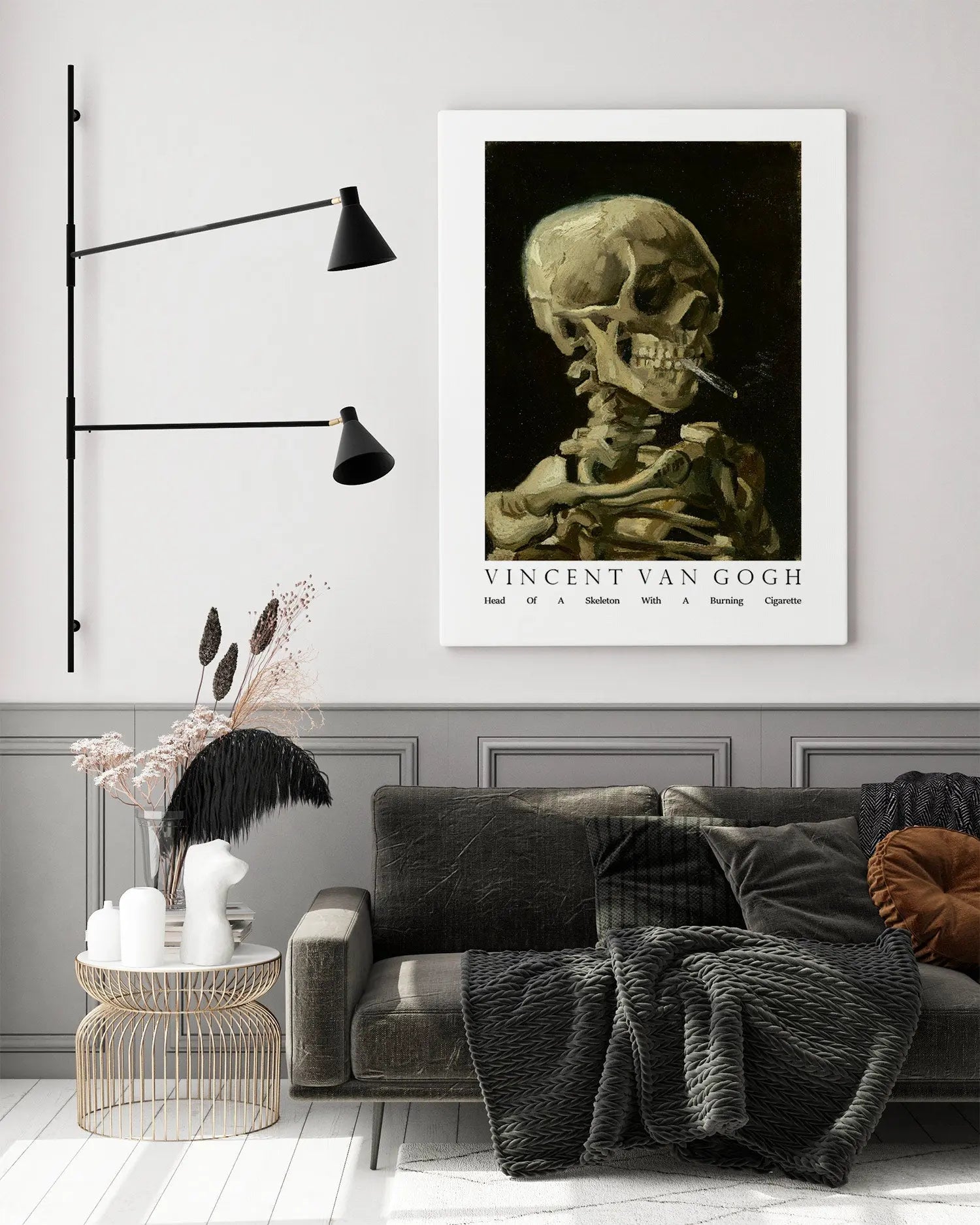 Cuadro Van Gogh Esqueleto Cigarro freeshipping - Home and Living