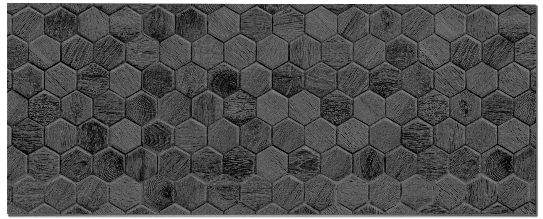 Frente de Cocina Azulejo Hexagonal Negro freeshipping - Home and Living