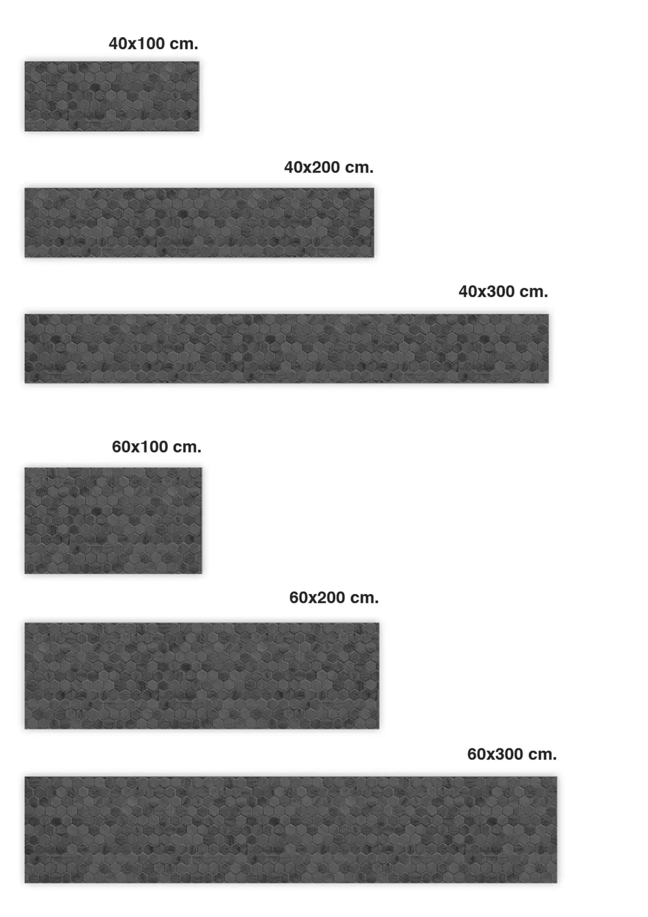 Frente de Cocina Azulejo Hexagonal Negro freeshipping - Home and Living