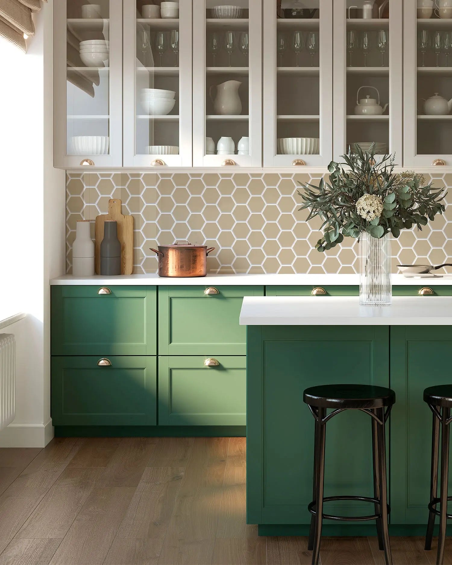 Frente de Cocina Azulejo Hexagonal Ocre freeshipping - Home and Living