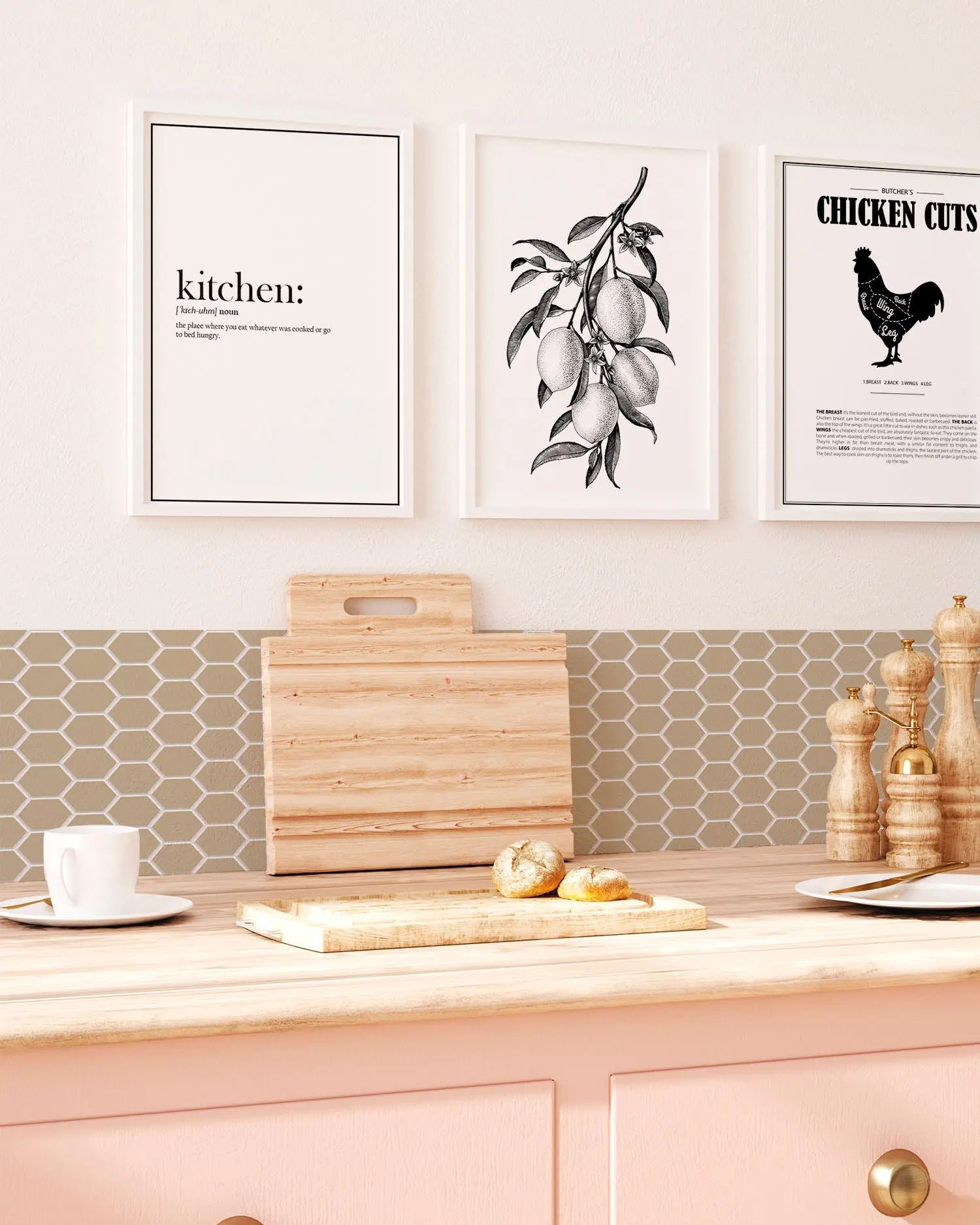 Frente de Cocina Azulejo Hexagonal Ocre freeshipping - Home and Living