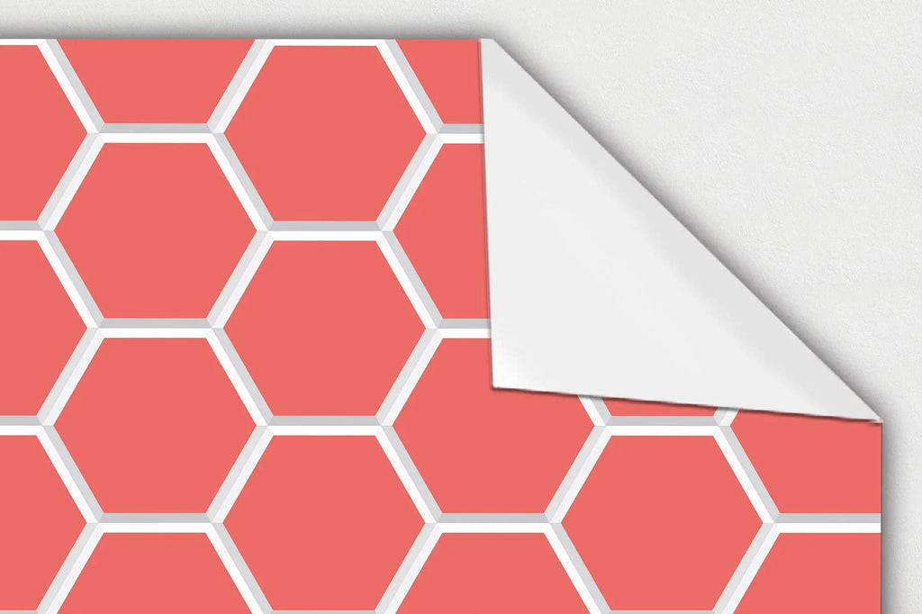 Frente de Cocina Azulejo Hexagonal Salmón freeshipping - Home and Living