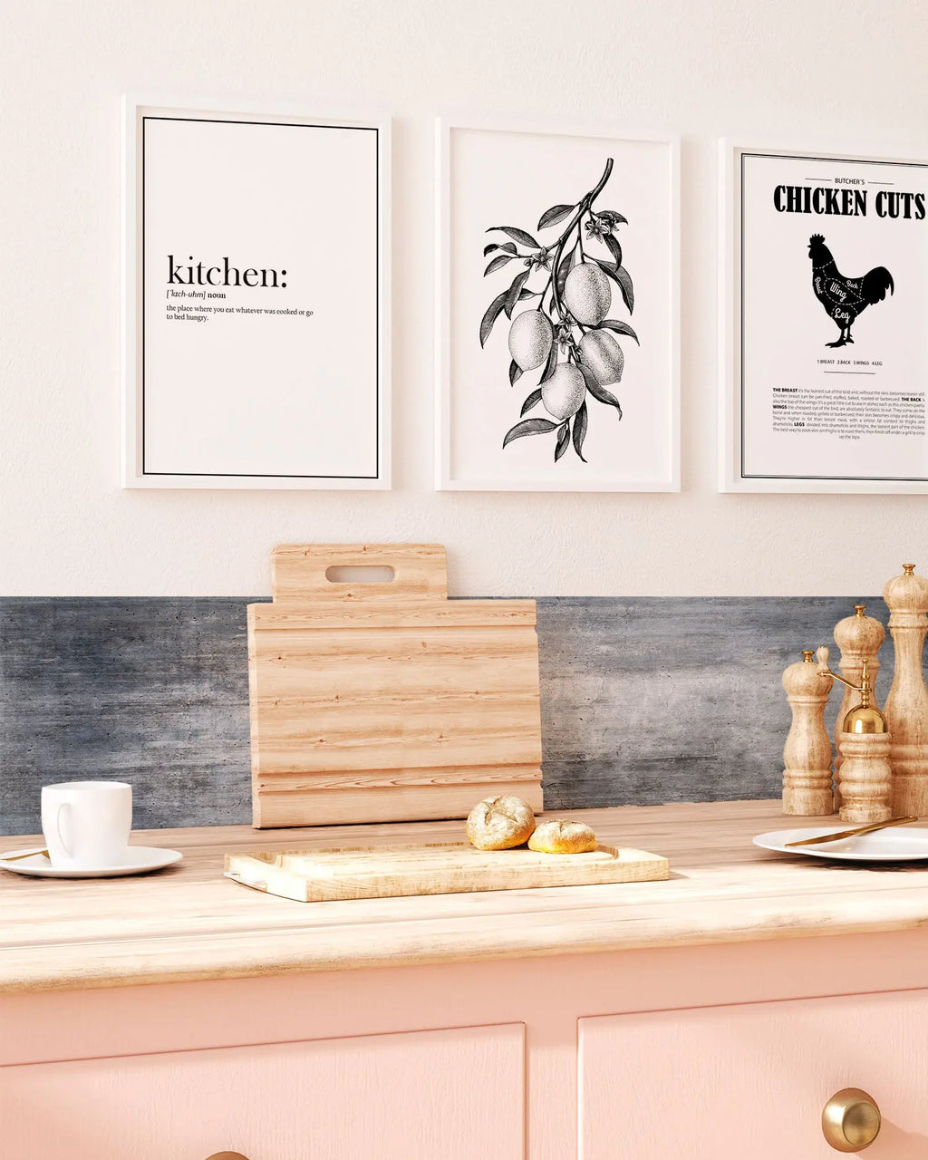 Frente de Cocina Cemento Azulado freeshipping - Home and Living