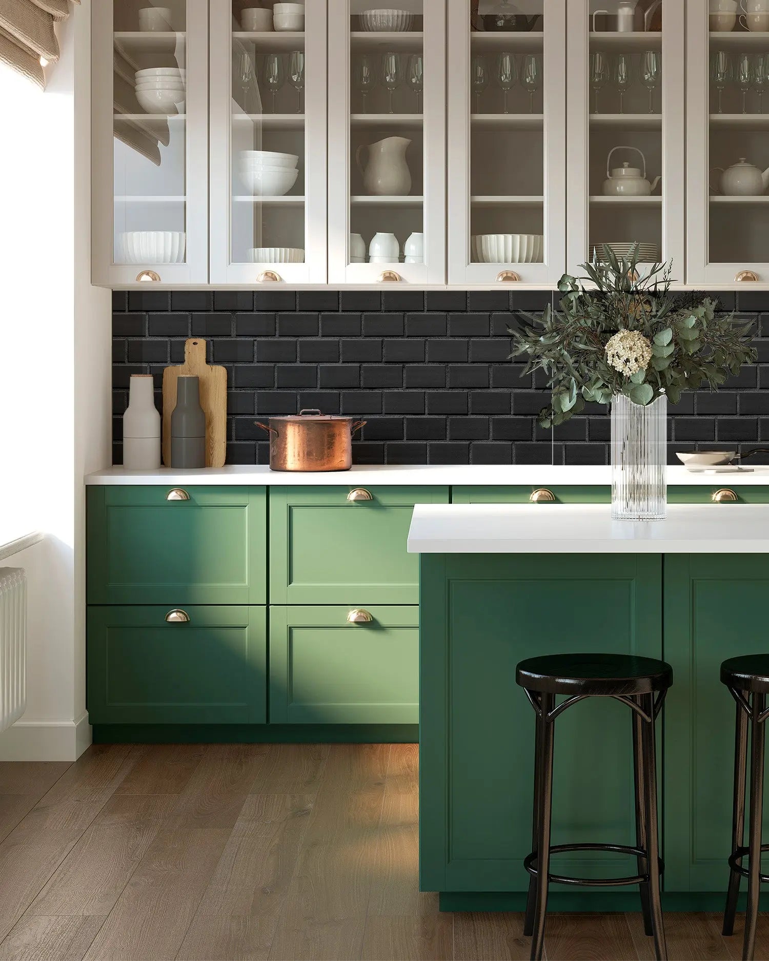 Frentes de Cocina Ladrillo Negro freeshipping - Home and Living